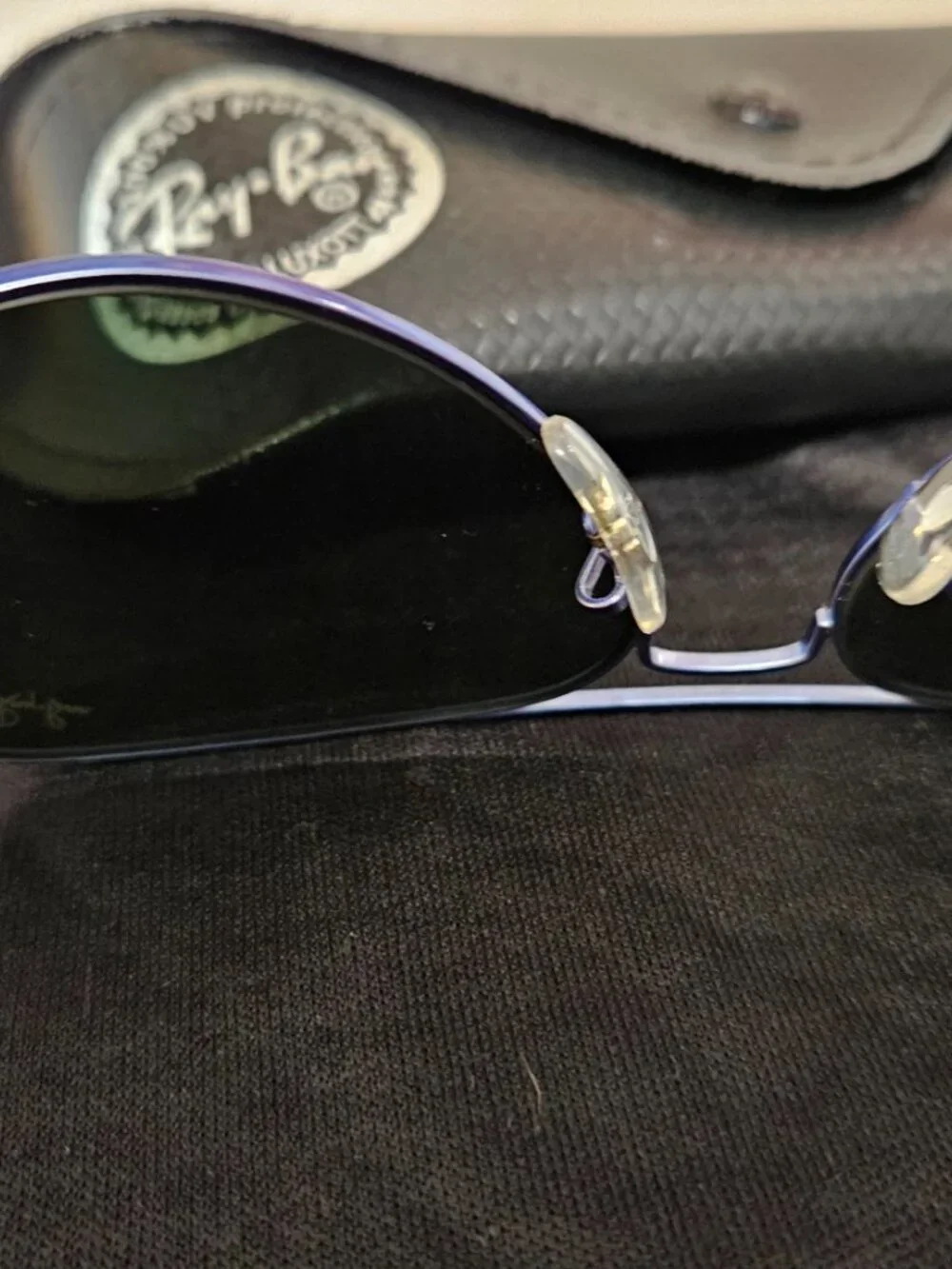 Ray-Ban 3025B BLUE Frame Aviator Sunglasses w/Case-RARE- {#811-6}